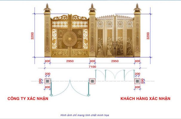 cửa cổng nhôm đúc giá 12 triệu