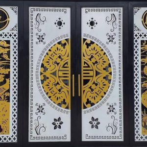 Mẫu cửa cổng sắt 2 cánh đẹp CNC 10