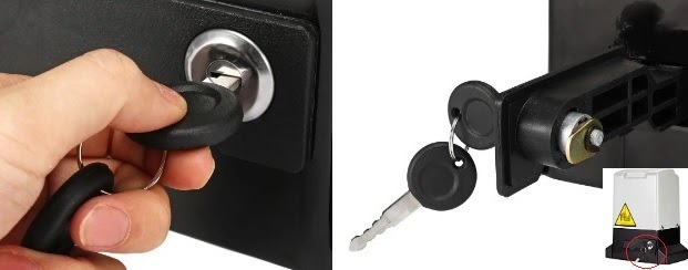 Khóa cơ dùng khi mất điện của cổng âm sàn Cổng âm sàn Italia 6
