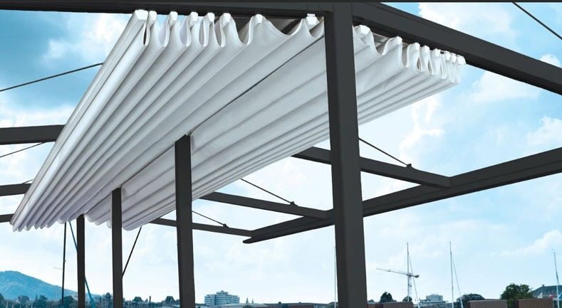 Mái bạt xếp tự động ngoài trời Mái bạt xếp tự động ngoài trời