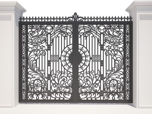 Mẫu cửa cổng sắt 2 cánh đẹp CNC 4
